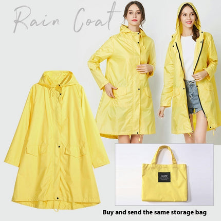 Womens Raincoats Waterproof Breathable Rain Jacket Long Outdoor Hiking Travel Raincoat-A