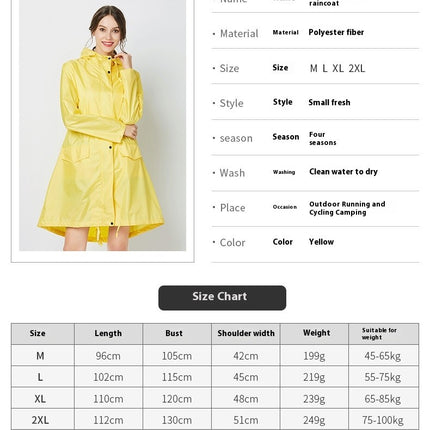 Womens Raincoats Waterproof Breathable Rain Jacket Long Outdoor Hiking Travel Raincoat-A