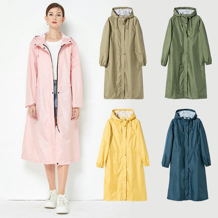 Rain Coats,Lightweight Women's Waterproof Raincoat Long Outdoor Rain Jacket with Zipper Raincoats