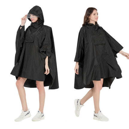 Hooded Rain Poncho Waterproof Raincoat Lightweight Jacket Coat for Women Adults Outdoor Raincoats