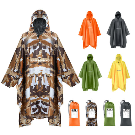 Rain Poncho Multifunctional Raincoat Waterproof Raincoats for Men Women Adult Hiking Camping