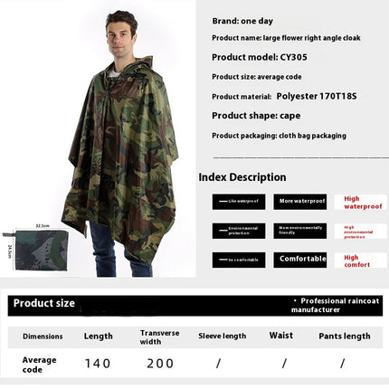 Men's Raincoats Rain Poncho Raincoat Waterproof with Hood for Adult Hiking Fishing Camping