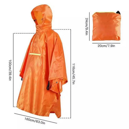 Waterproof Rain Poncho for Camping Hiking,Multifunctional Lightweight Raincoat Men's Raincoats