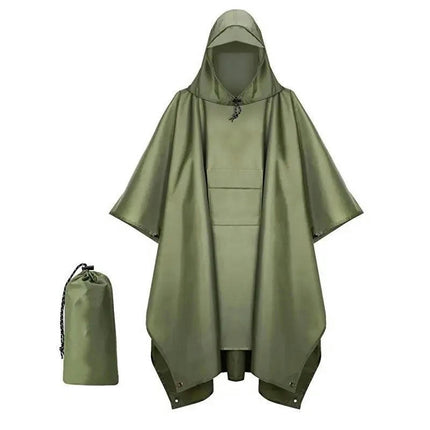 Raincoats Rain Poncho Multifunctional Waterproof Raincoat with Hood for Adult Outdoor Hiking Poncho-A