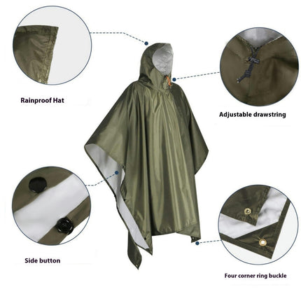 Raincoat,Multifunctional Raincoat with Hood Hiking Lightweight Poncho Outdoor Camping