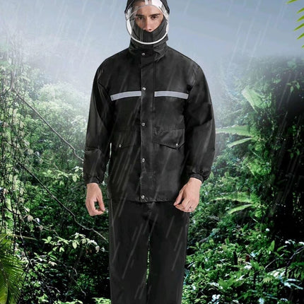 Rain suit,Reflective Men's Raincoats, Lightweight Rain Gear, Waterproof Rain Jacket with Pants