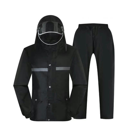 Waterproof Men's Raincoats,Lightweight Reflective Hooded Rain Jacket And Pants For Outdoor