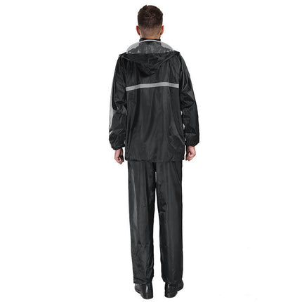 Rain suit,Reflective Men's Raincoats, Lightweight Rain Gear, Waterproof Rain Jacket with Pants-A