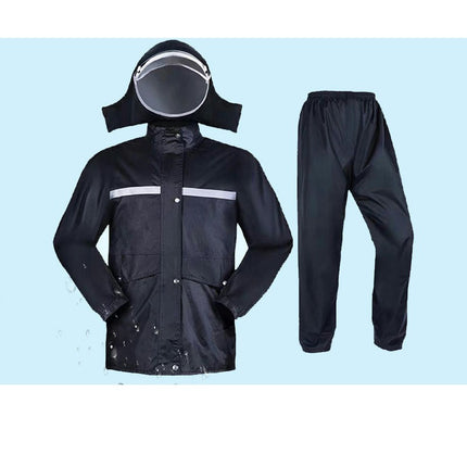 Rain suit,Reflective Men's Raincoats, Lightweight Rain Gear, Waterproof Rain Jacket with Pants-A