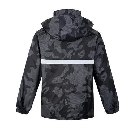 Men Raincoats Rain Suit Outdoor Reflective Waterproof Rain Jacket and Pants Rain Gear for Cycling