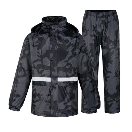 Men Raincoats Rain Suit Outdoor Reflective Waterproof Rain Jacket and Pants Rain Gear for Cycling