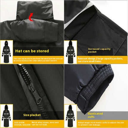 Raincoat Waterproof Men's Long Rain Jacket Lightweight Raincoat,Raincoat with Hood