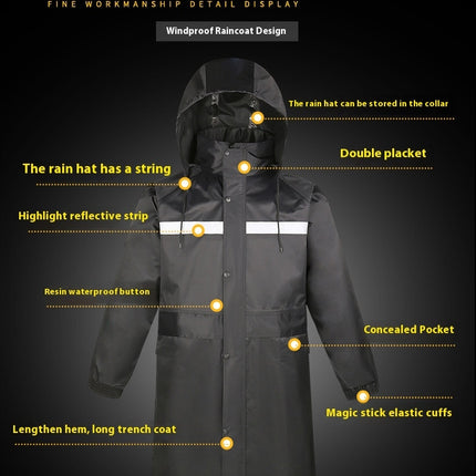 Men's Raincoats Long Rain Jacket Hooded Rain Poncho Waterproof Poncho Lightweight Unisex Raincoat for Outdoor