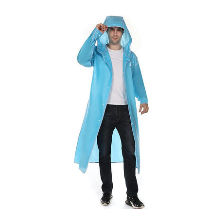 Long Rain Jacket Hooded Rain Poncho Waterproof Poncho Lightweight Raincoat Men's Raincoats