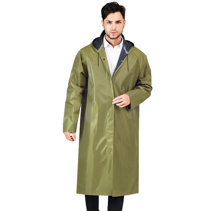 Men's Waterproof Rain Jacket with Hood Lightweight Windproof Outdoor Active Long Raincoat