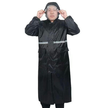 Men's Waterproof Rain Jacket with Hood Lightweight Windproof Outdoor Activities Long Raincoats