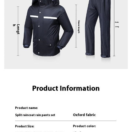 Outdoor Rain suit, Reflective Raincoat Lightweight Rain Gear, Waterproof Rain Jacket with Pants