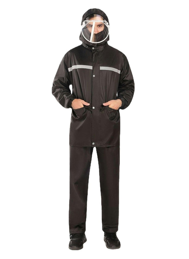 Outdoor Rain suit, Reflective Raincoat Lightweight Rain Gear, Waterproof Rain Jacket with Pants