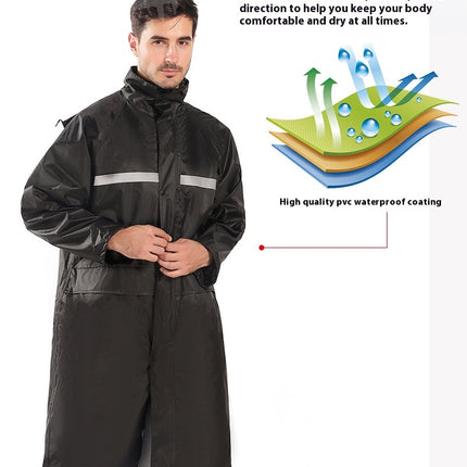 Men'S Raincoats  Waterproof Emergency Raincoat Poncho Men'S Long Hood Reflective Rain Jacket