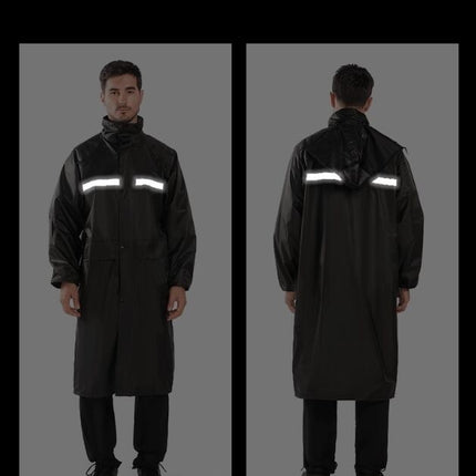 Men'S Raincoats  Waterproof Emergency Raincoat Poncho Men'S Long Hood Reflective Rain Jacket