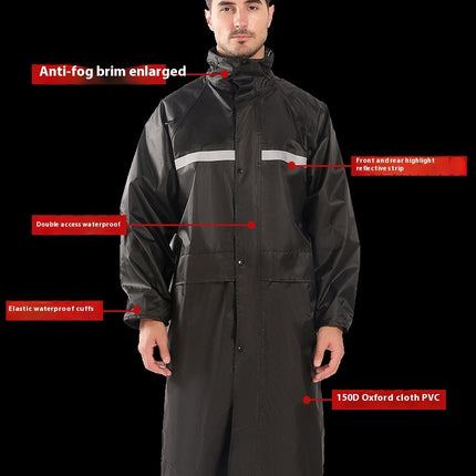 Men'S Raincoats  Waterproof Emergency Raincoat Poncho Men'S Long Hood Reflective Rain Jacket