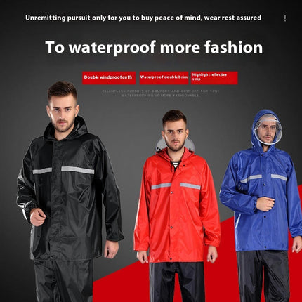 Men's Raincoats Waterproof Rain Jacket Reflective Raincoat And Rain Pants Outdoor Raincoat Suit