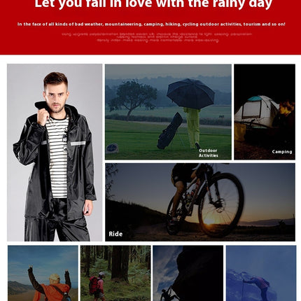 Men's Raincoats Waterproof Rain Jacket Reflective Raincoat And Rain Pants Outdoor Raincoat Suit