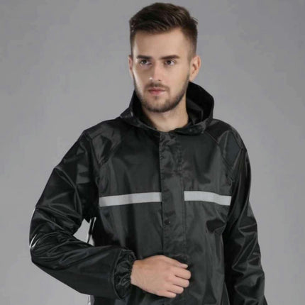 Men's Raincoats Waterproof Rain Jacket Reflective Raincoat And Rain Pants Outdoor Raincoat Suit