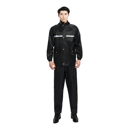 Men's Raincoats Lightweight Rain Jacket Reflective Raincoat and Rain Pants Outdoor Raincoat Suit