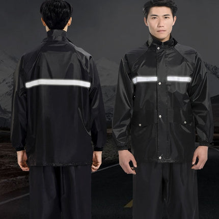 Men's Raincoats Lightweight Rain Jacket Reflective Raincoat and Rain Pants Outdoor Raincoat Suit