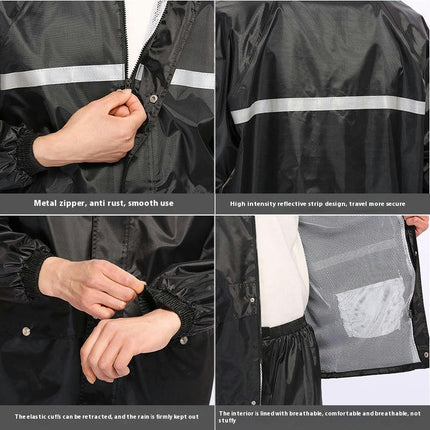 Men's Raincoats Lightweight Rain Jacket Reflective Raincoat and Rain Pants Outdoor Raincoat Suit