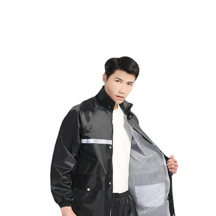 Men's Raincoats Lightweight Rain Jacket Reflective Raincoat and Rain Pants Outdoor Raincoat Suit