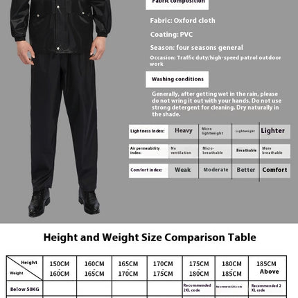 Men's Raincoats Lightweight Rain Jacket Reflective Raincoat and Rain Pants Outdoor Raincoat Suit