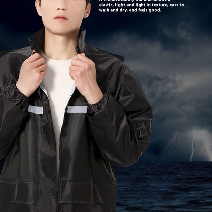 Men's Raincoats Lightweight Rain Jacket Reflective Rain Coat Outdoor Hiking Cycling Raincoat