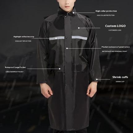 Men's Raincoats Lightweight Rain Jacket Reflective Rain Coat Outdoor Hiking Cycling Raincoat