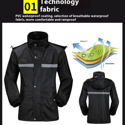 Raincoats Waterproof and Windproof Rain Jacket Reflective Raincoat and Rain Pants Outdoor Raincoat Suit