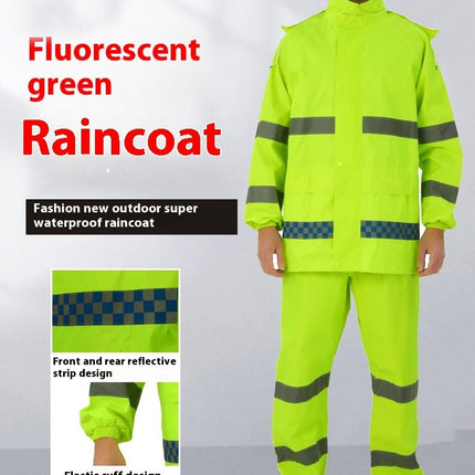 Reflective Rain Suits Outdoor Work Waterproof Rain Jacket Rain Pants Raincoat for Men Women