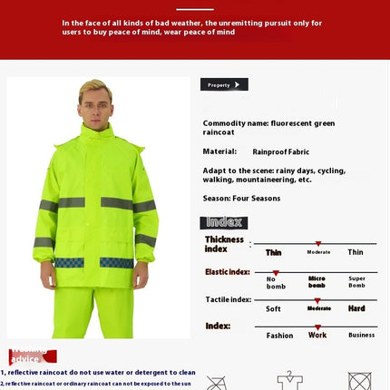 Reflective Rain Suits Outdoor Work Waterproof Rain Jacket Rain Pants Raincoat for Men Women