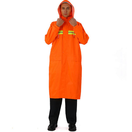 Long Hood Raincoat Safety Waterproof Rain Jacket Poncho for Men Women Outdoor Raincoats