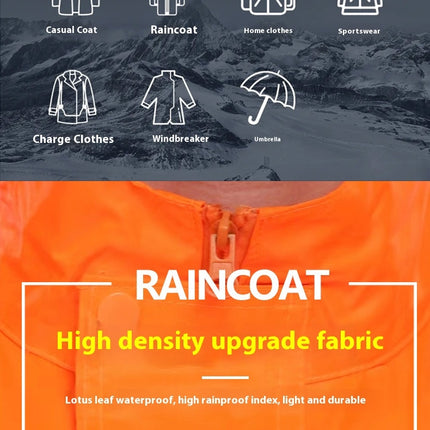 Long Hood Raincoat Safety Waterproof Rain Jacket Poncho for Men Women Outdoor Raincoats