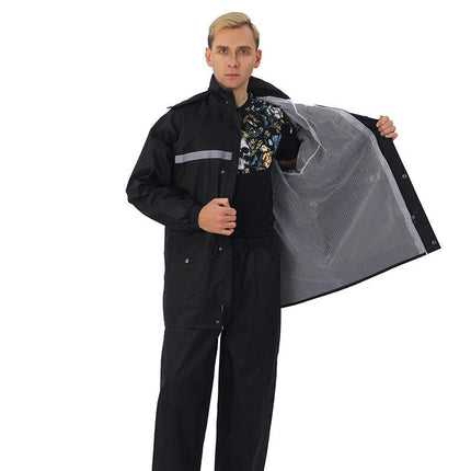 Reflective Raincoat Rain Suit for Men Women Lightweight Waterproof Raincoats Jackets and Pants-A