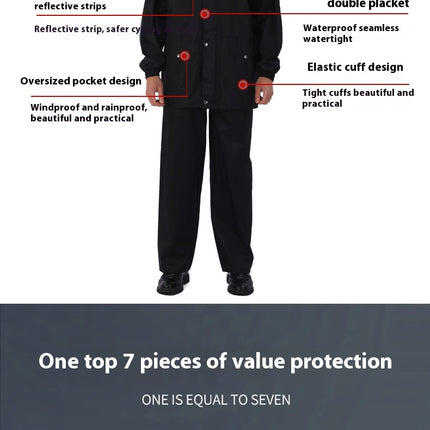 Reflective Raincoat Rain Suit for Men Women Lightweight Waterproof Raincoats Jackets and Pants-A