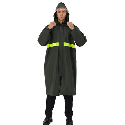 Men's Rain Coat Waterproof with Hood Long Reflective Raincoat Lightweight Rain Jacket