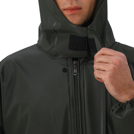 Men's Rain Coat Waterproof with Hood Long Reflective Raincoat Lightweight Rain Jacket