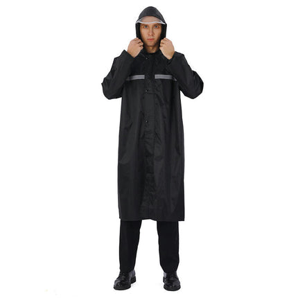 Men's Rain Coat Waterproof with Hood Long Reflective Raincoat Lightweight Rain Jacket