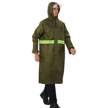 Men's Rain Coat Waterproof with Hood Long Reflective Raincoat Lightweight Rain Jacket