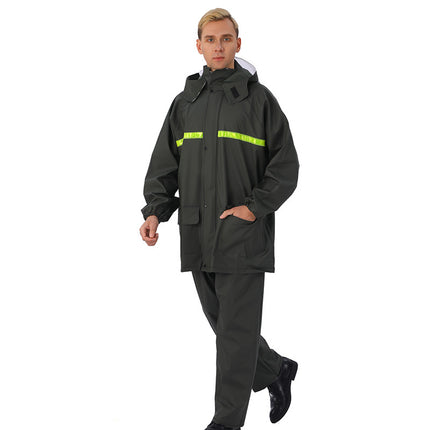 Men's Raincoats Raincoat and Rain Pants Suit Outdoor Reflective Waterproof Rain Jacket for Cycling