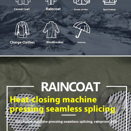 Men's Raincoats Raincoat and Rain Pants Suit Outdoor Reflective Waterproof Rain Jacket for Cycling