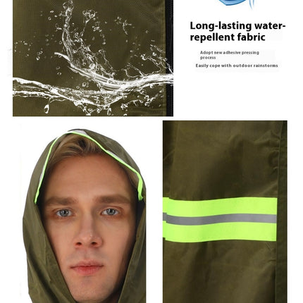 Men's Long Raincoat Hooded Rain Poncho Waterproof Poncho Lightweight Unisex Raincoat for Outdoor