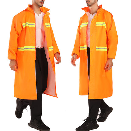 Raincoat Waterproof Men's Long Rain Jacket Lightweight Reflective Raincoats with Hood